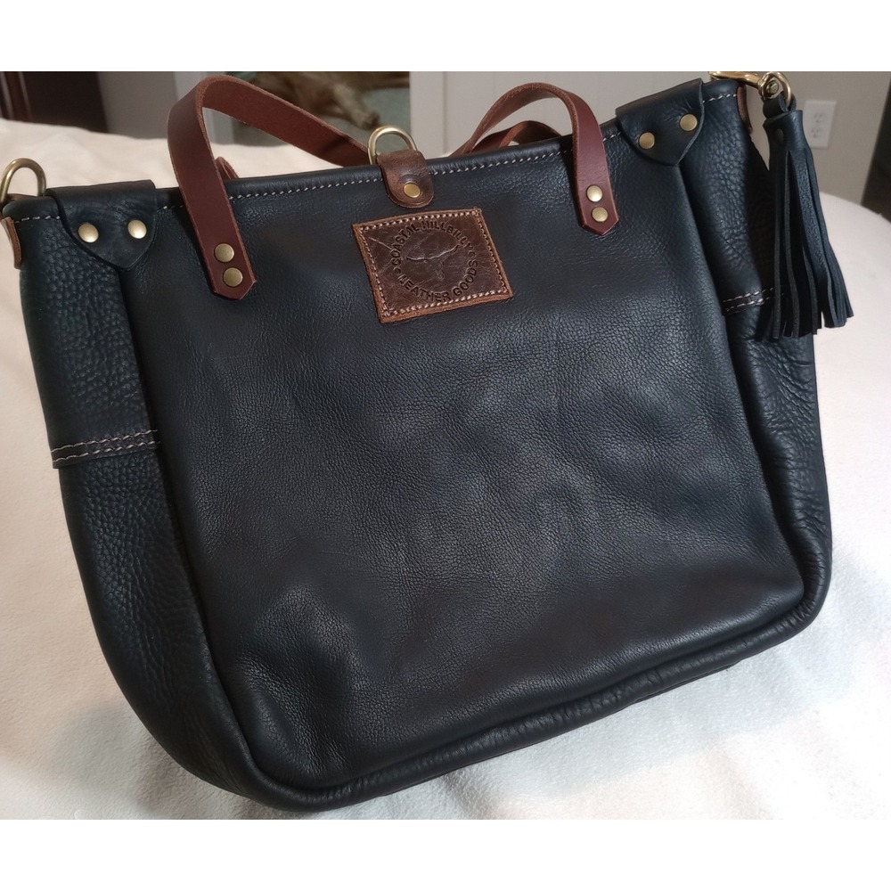 Coastal Hillbilly Canyon Tan Bucket Leather Tote Bag with Tassel